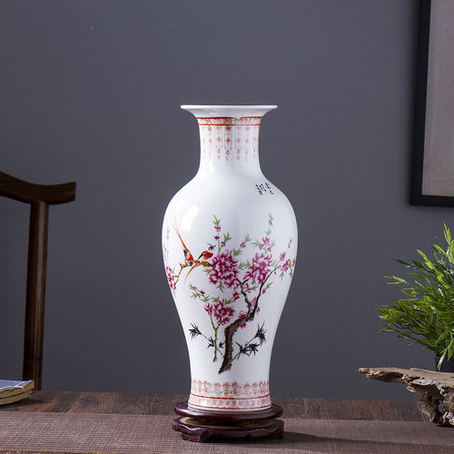 景德鎮(zhèn)陶瓷小花瓶軟裝家居飾品擺件插花客廳電視柜裝飾工藝品擺設(shè)