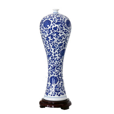 御雕坊景德鎮(zhèn)陶瓷花瓶青花瓷裝飾家居花瓶 美人瓶 - 京東