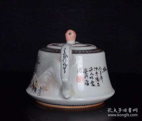 民國何許人作雪景圖瓷壺 精品撿漏