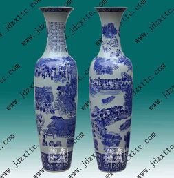 高檔手繪青花大花瓶,青花山水陶瓷大花瓶價格 廠家 圖片
