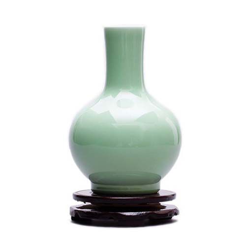 景德鎮(zhèn)陶瓷器 影青釉仿古花瓶 中式復(fù)古客廳玄關(guān)裝飾品工藝品擺件