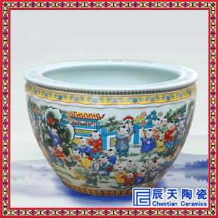 陶瓷大缸訂做 風(fēng)水大缸 手繪大缸