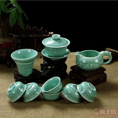【銘揚(yáng)陶瓷廠家批發(fā)創(chuàng)意禮品茶具套裝正宗龍泉青瓷恬瓷功夫茶具10頭見圖描述】德化縣銘揚(yáng)陶瓷商行 - 產(chǎn)品庫(kù)